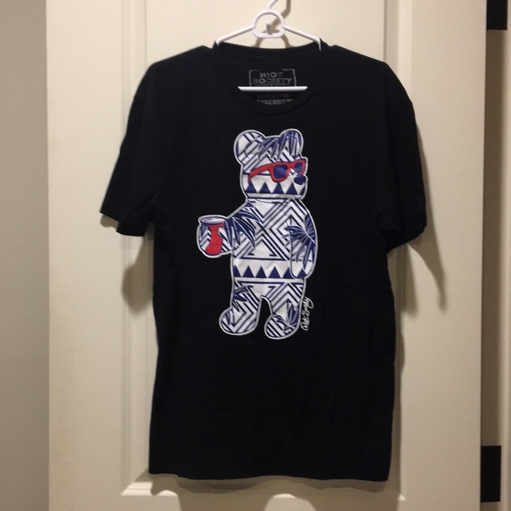 Riot Society mens Tropical Aztec Bear Red Cup drink party T-shirt short sleeve L